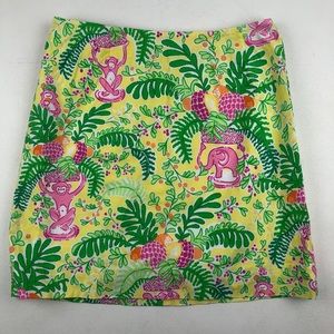 Lilly Pulitzer Skirt Lemon Sorbet Yellow Paradise Print White Tag